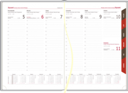 blok A4 tygodniowy biały szaro-bordowy