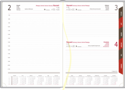 blok A5 dzienny biały szaro-bordowy