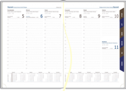 blok B5 tygodniowy biały szaro-niebieski