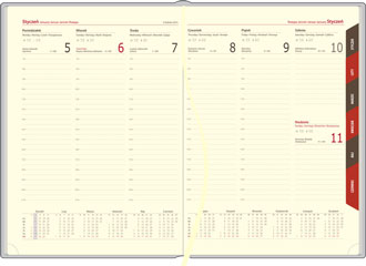 Kalendarze książkowe tygodniowe chamois z zadrukiem bordo